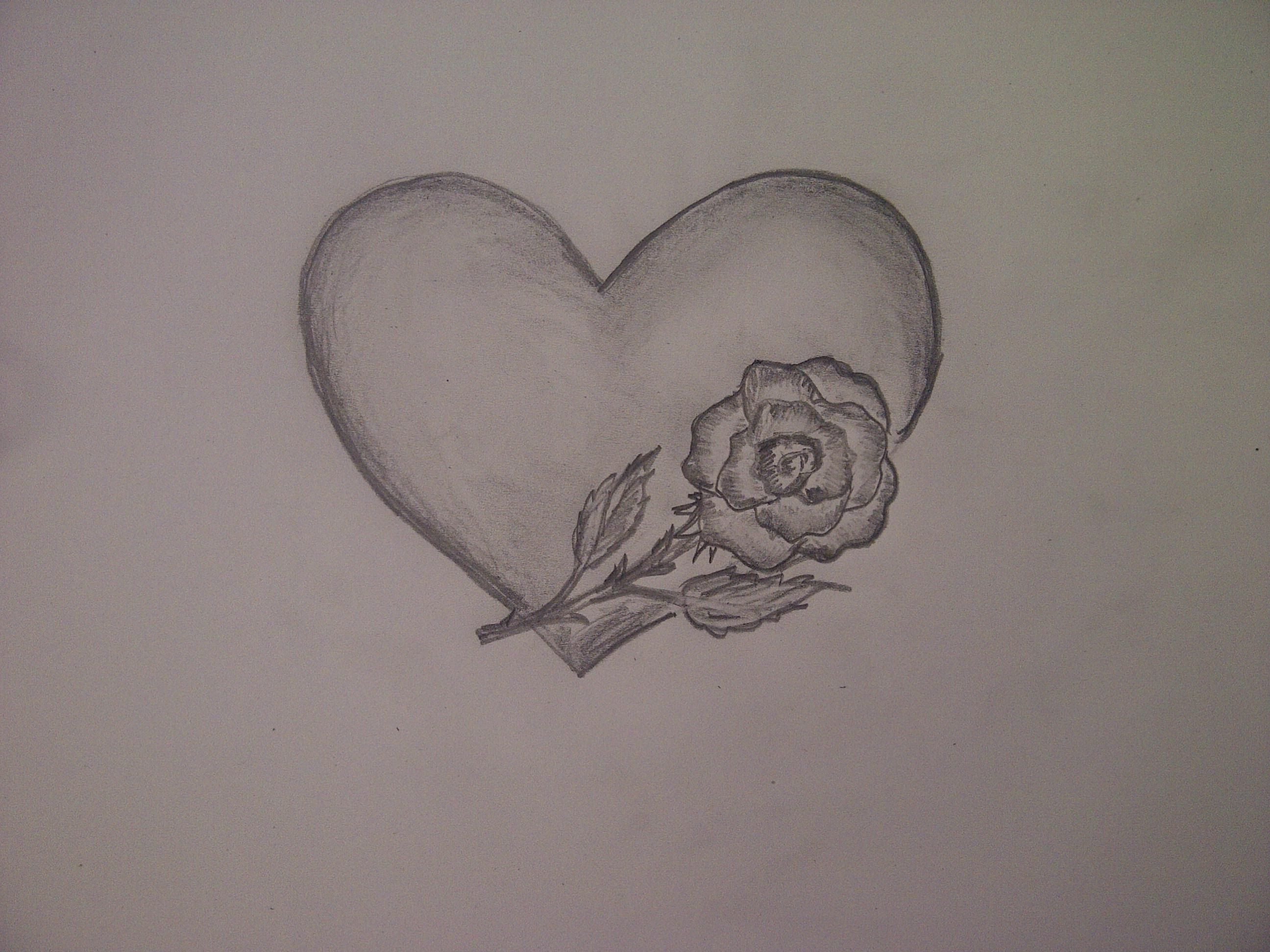 Красивое сердце карандашом для срисовки