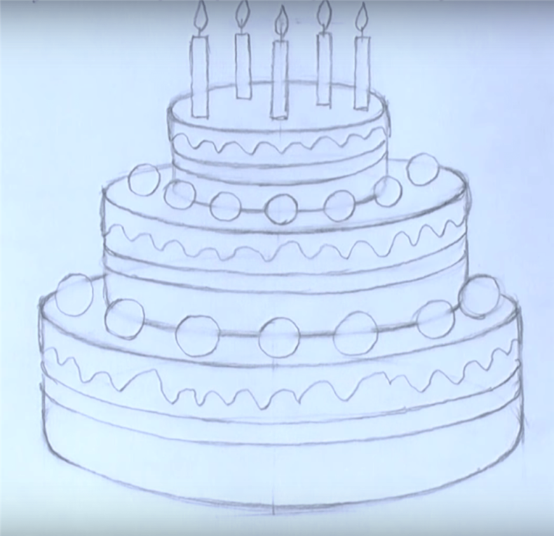 Красивые легкие рисунки на день рождения. Торт карандашом. Лёгкие рисунки тортики. Торт рисунок легкий. Торт рисунок карандашом для срисовки.