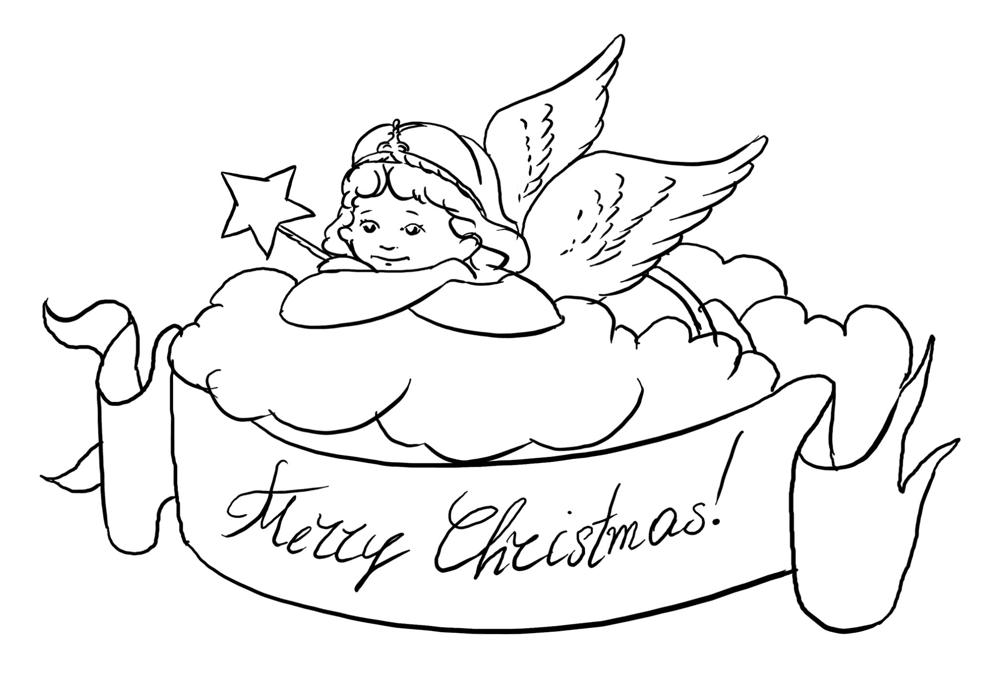 Раскраска открытка с Рождеством Христовым