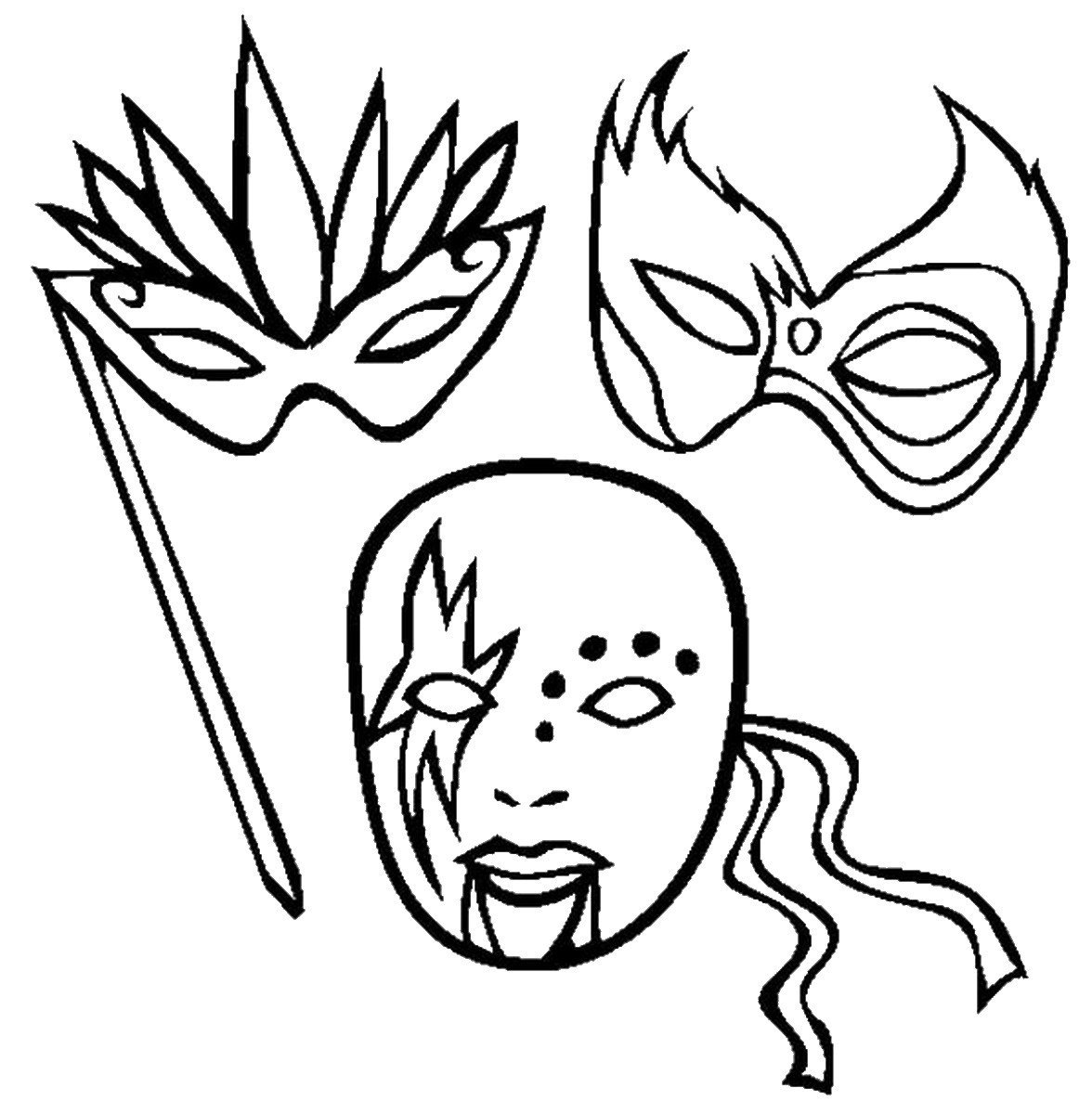 Театральная маска раскраска