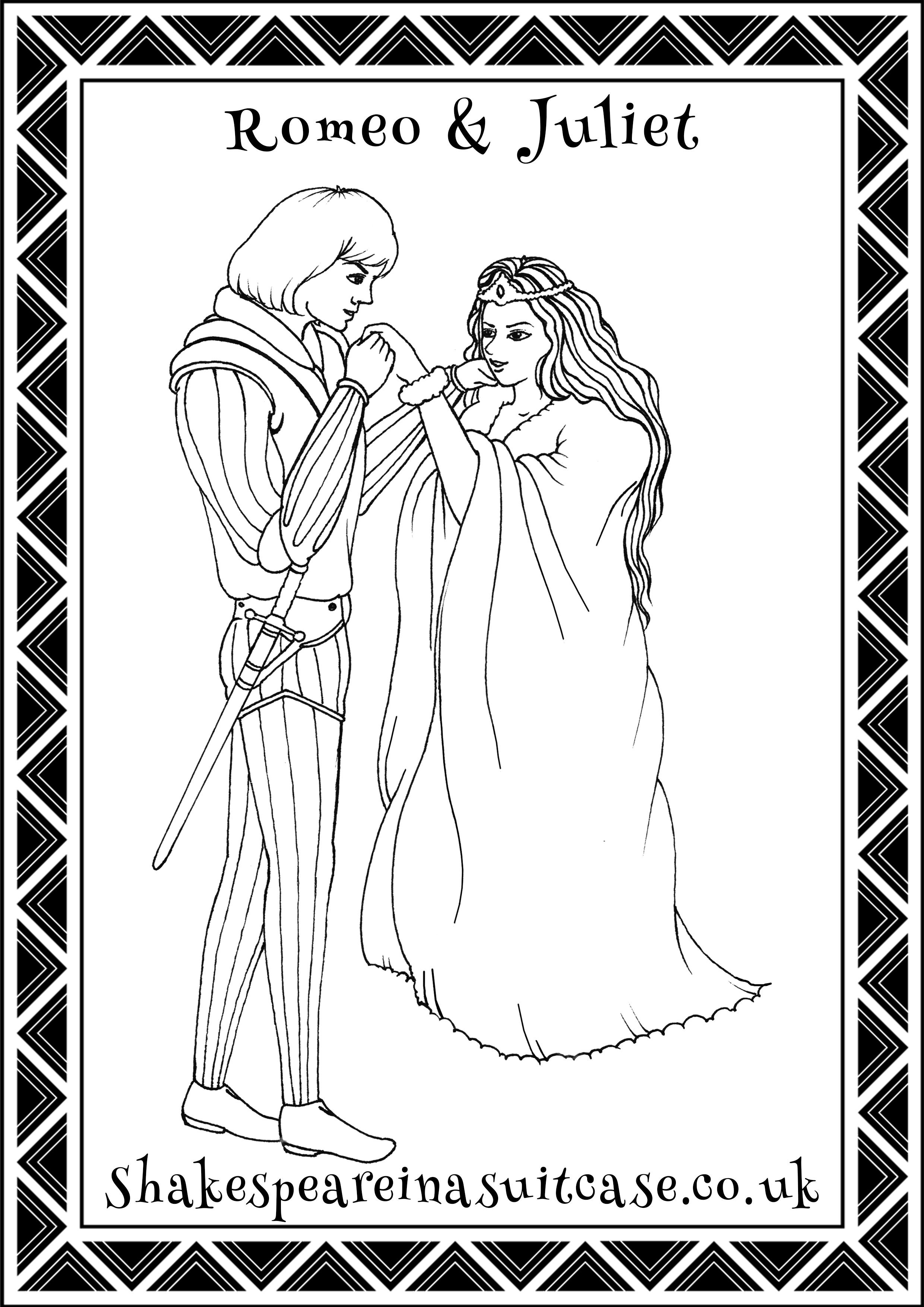 Ромео и Джульетта раскраска для детей