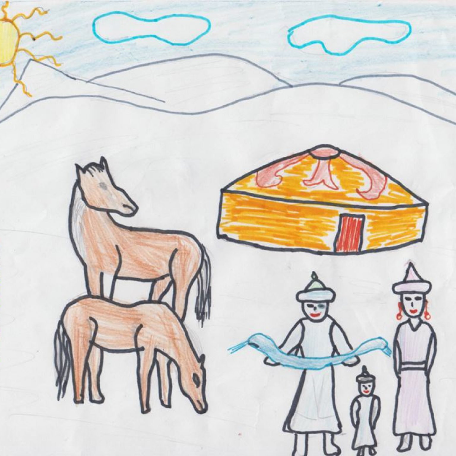Рисунки к Сагаалгану для детей