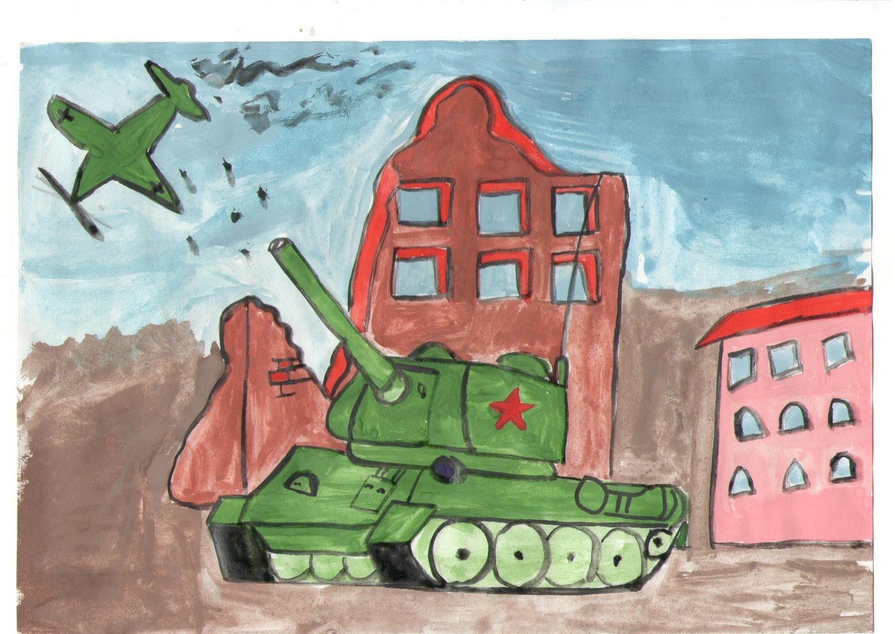 Рисунки Сталинградская битва детские