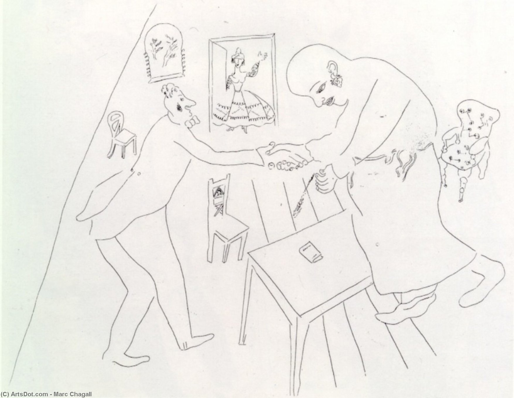 Шагал мертвые души иллюстрации Манилов