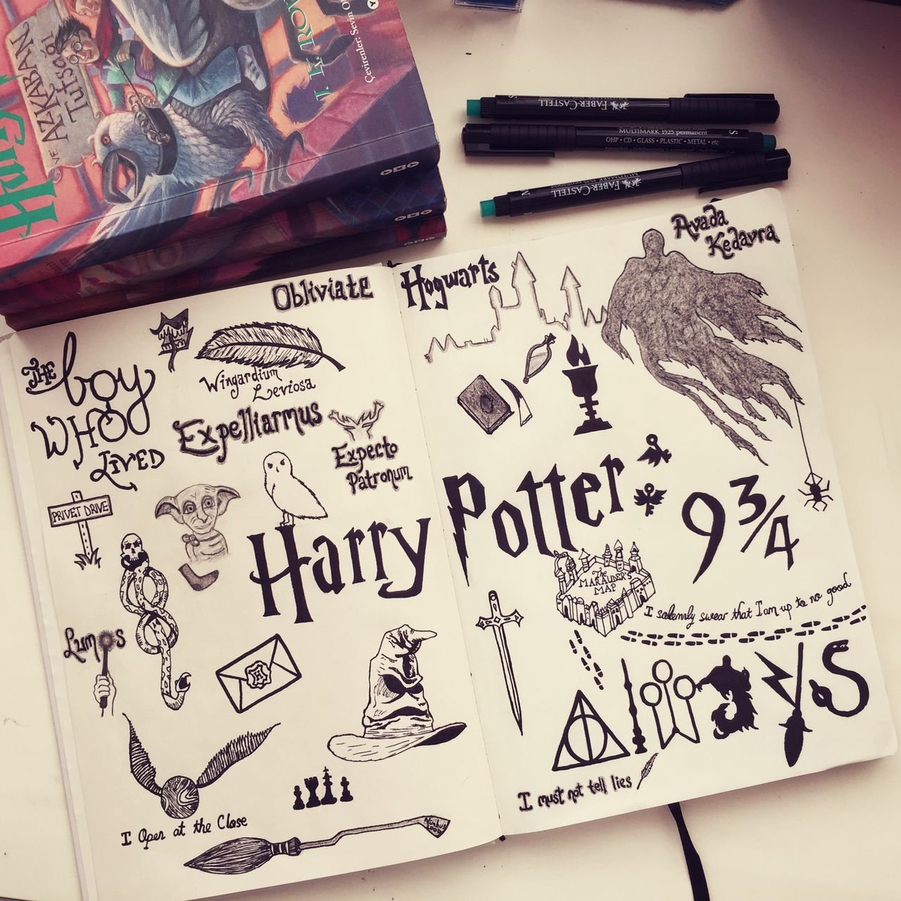 Гарри Поттер рисунки для скетчбука