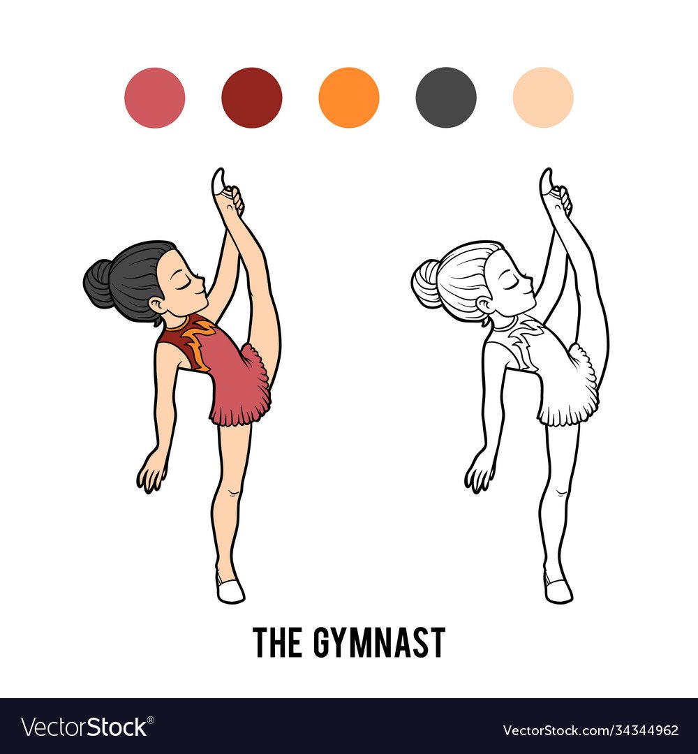 Нарисованный в графике девочки гимнастики