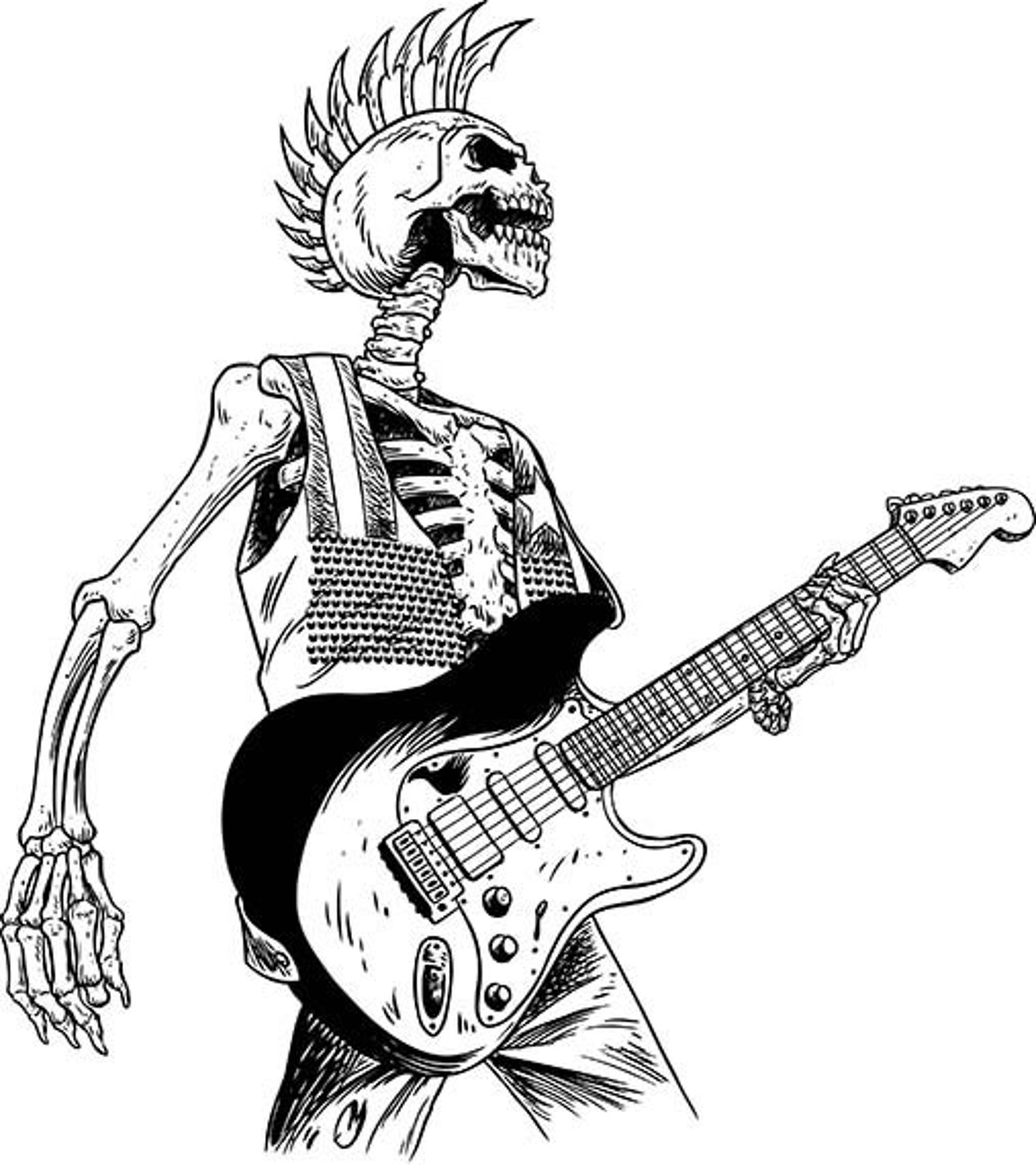 Скелет гитарист