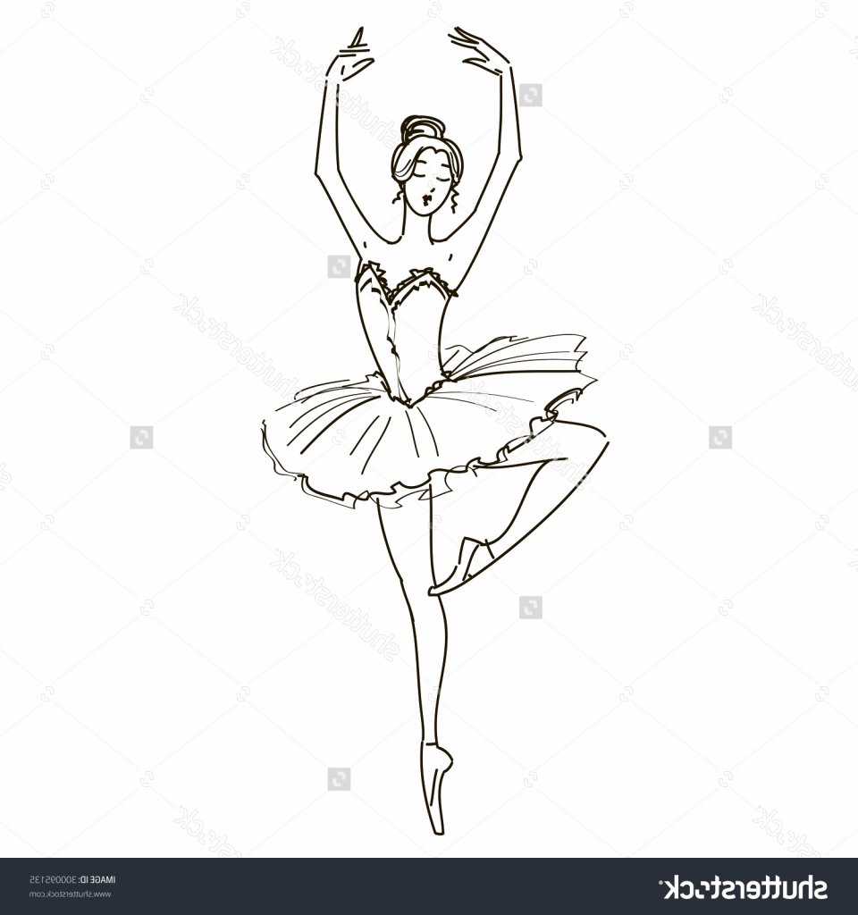 Простой рисунок балерины карандашом для детей