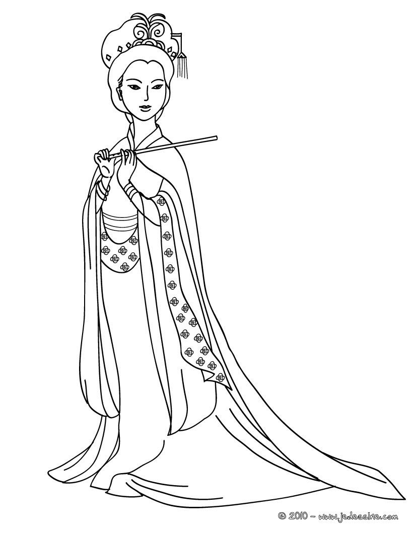 Китайская принцесса раскраска