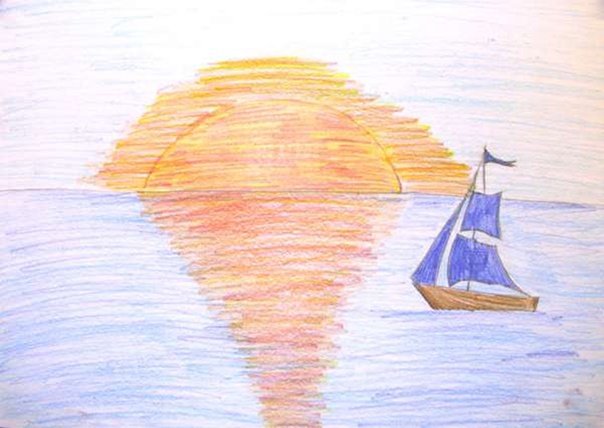 Свободная тема рисунок 5 класс изо легко. Детский рисунок на свободную тему. Море рисунок для детей. Рисование на свободную тему. Рисование морского пейзажа для детей.