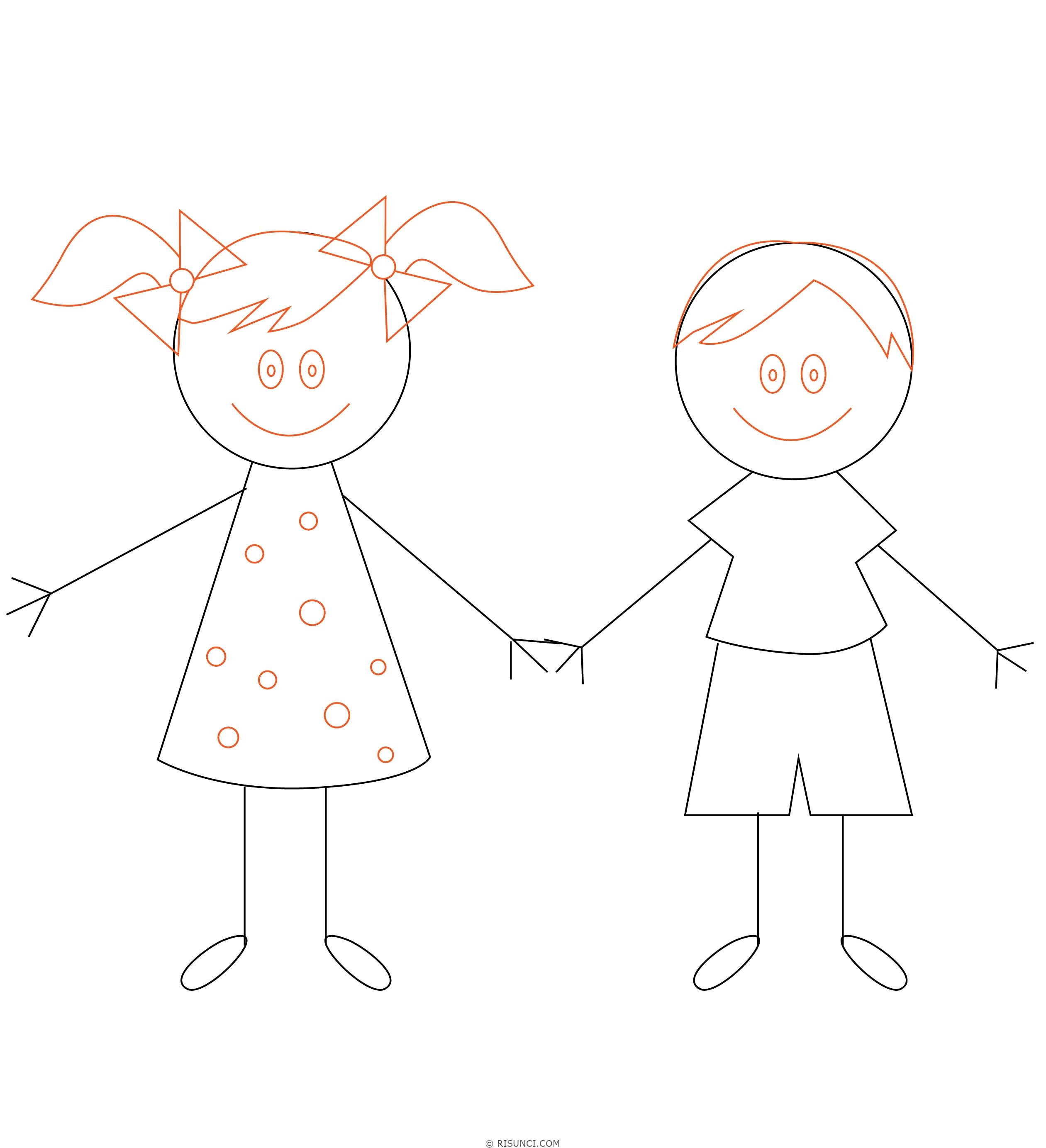 Рисунок Дружба детей карандашом