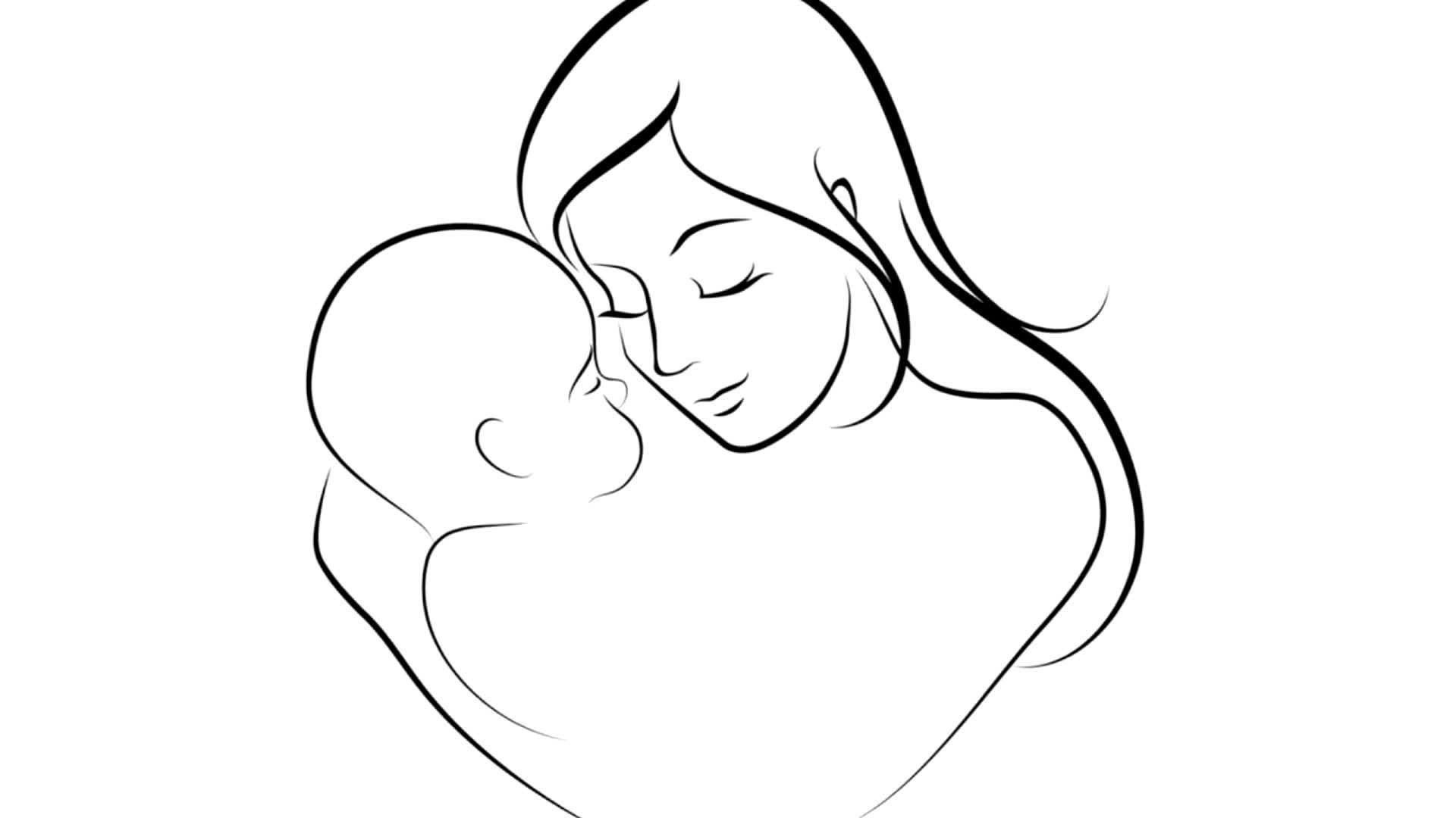 Мать и ребенок рисунок на день матери