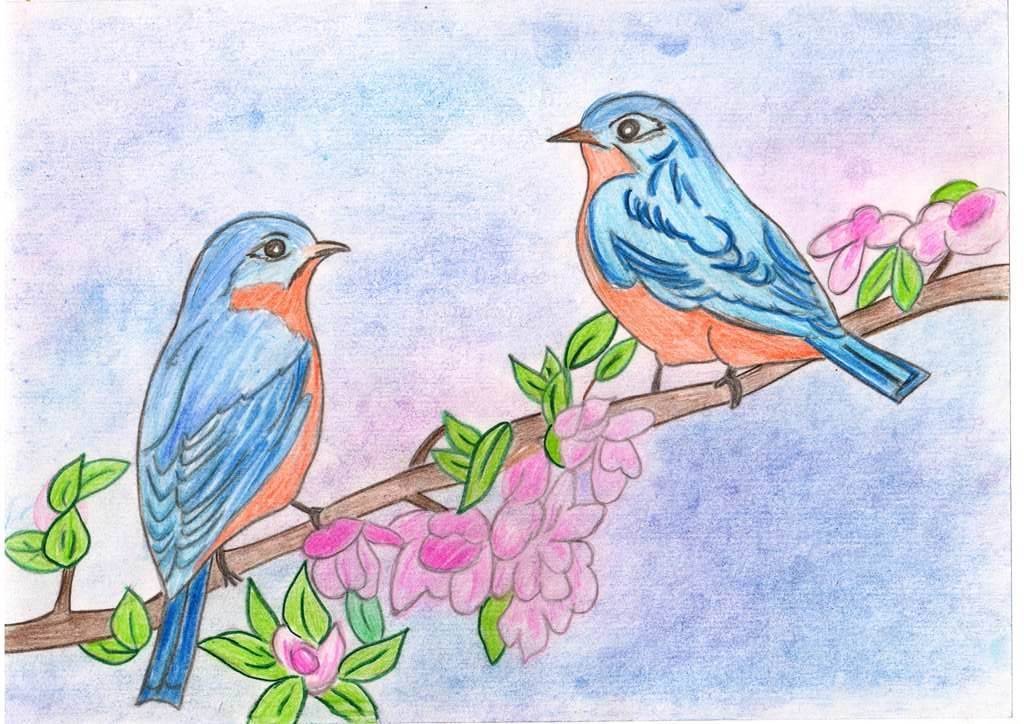 Рисунок к дню птиц