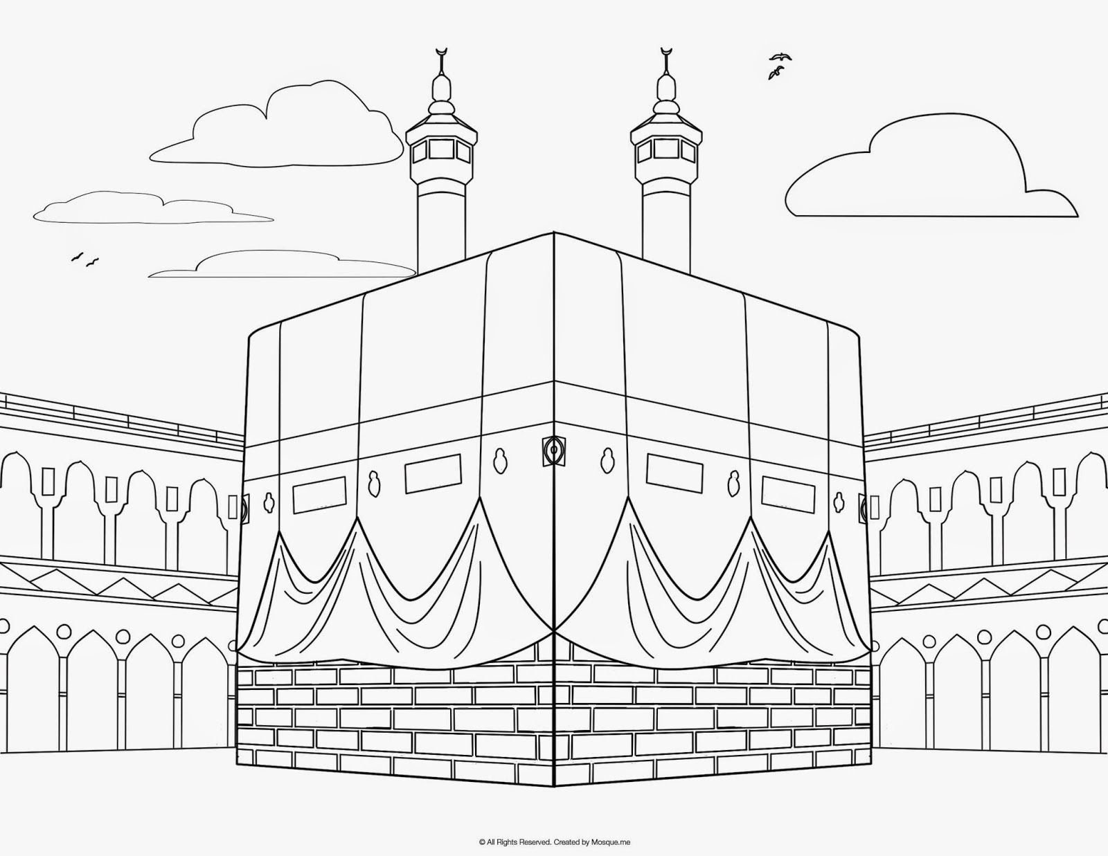 Рисунки мусульманские карандашом мечети Кааба