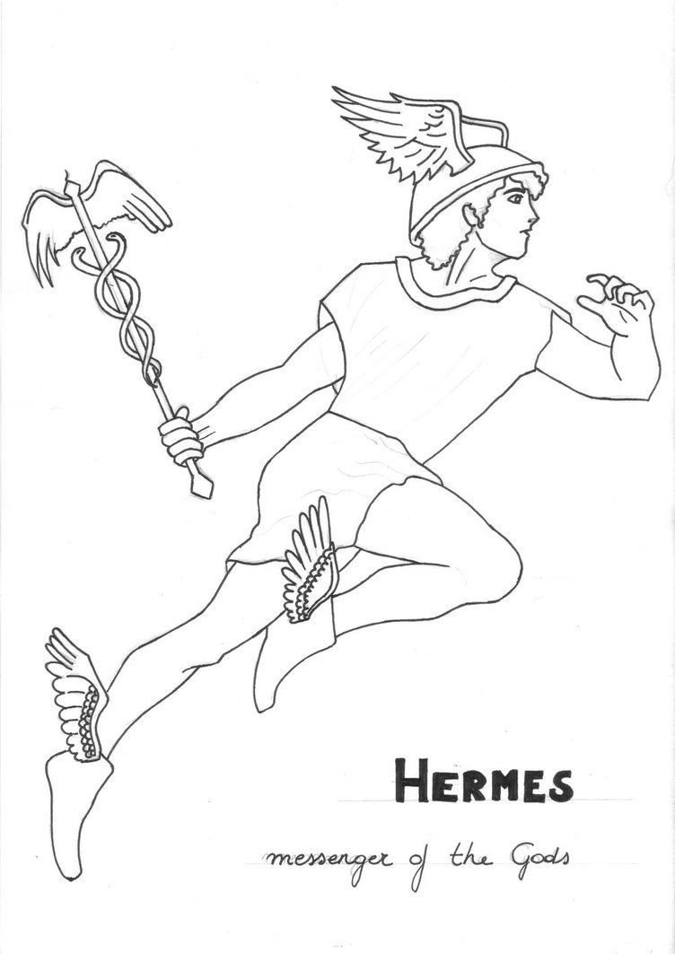 Гермес Бог древней Греции эскиз