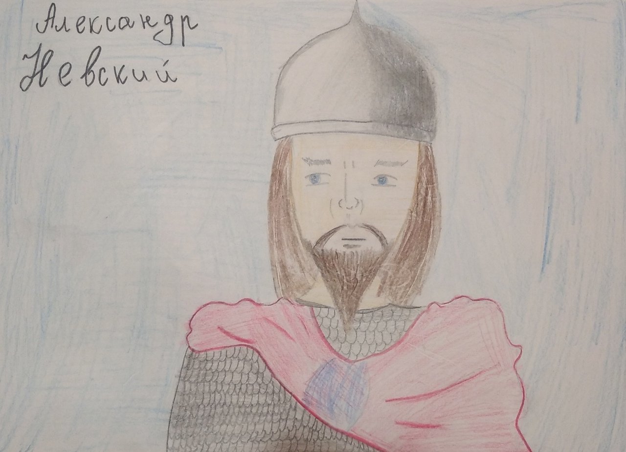 Портрет Александра Невского карандашом