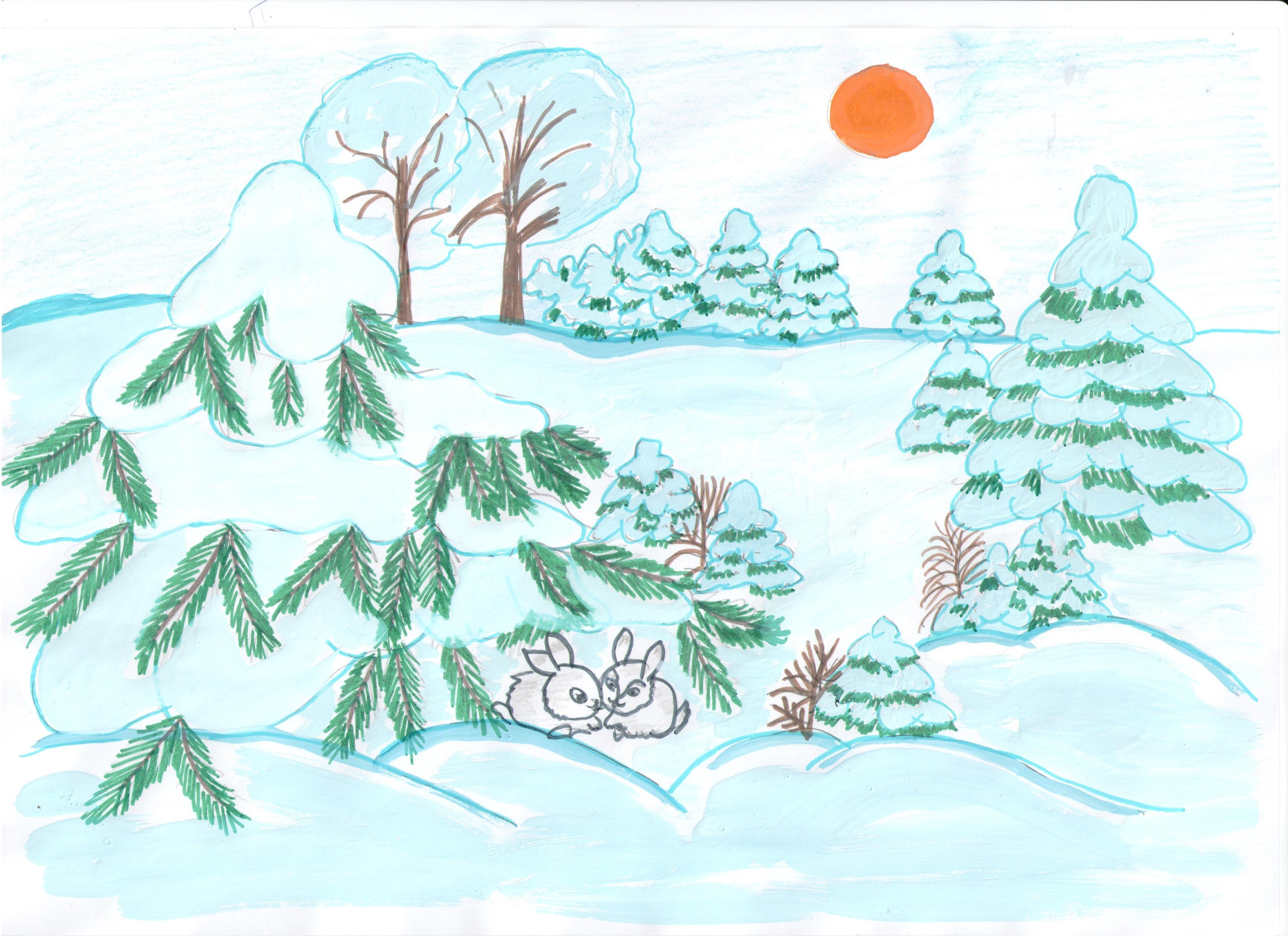 Зимние картинки легко. Рисунок на тему зима. Зимний пейзаж карандашом. Зимние рисунки для срисовки. Рисунок на тему зима легкий.