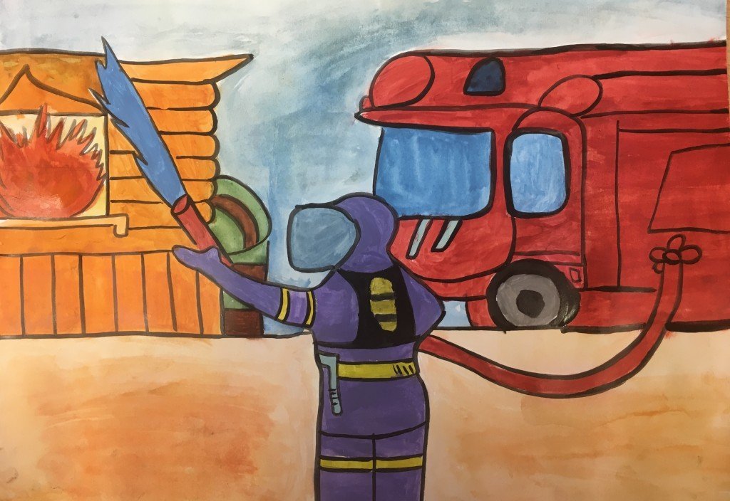 Рисунок на тему пожарная охрана. Рисунок ко Дню пожарника. Детские рисунки про пожарных. Пажарныеглазами детей. Пожар рисунок.