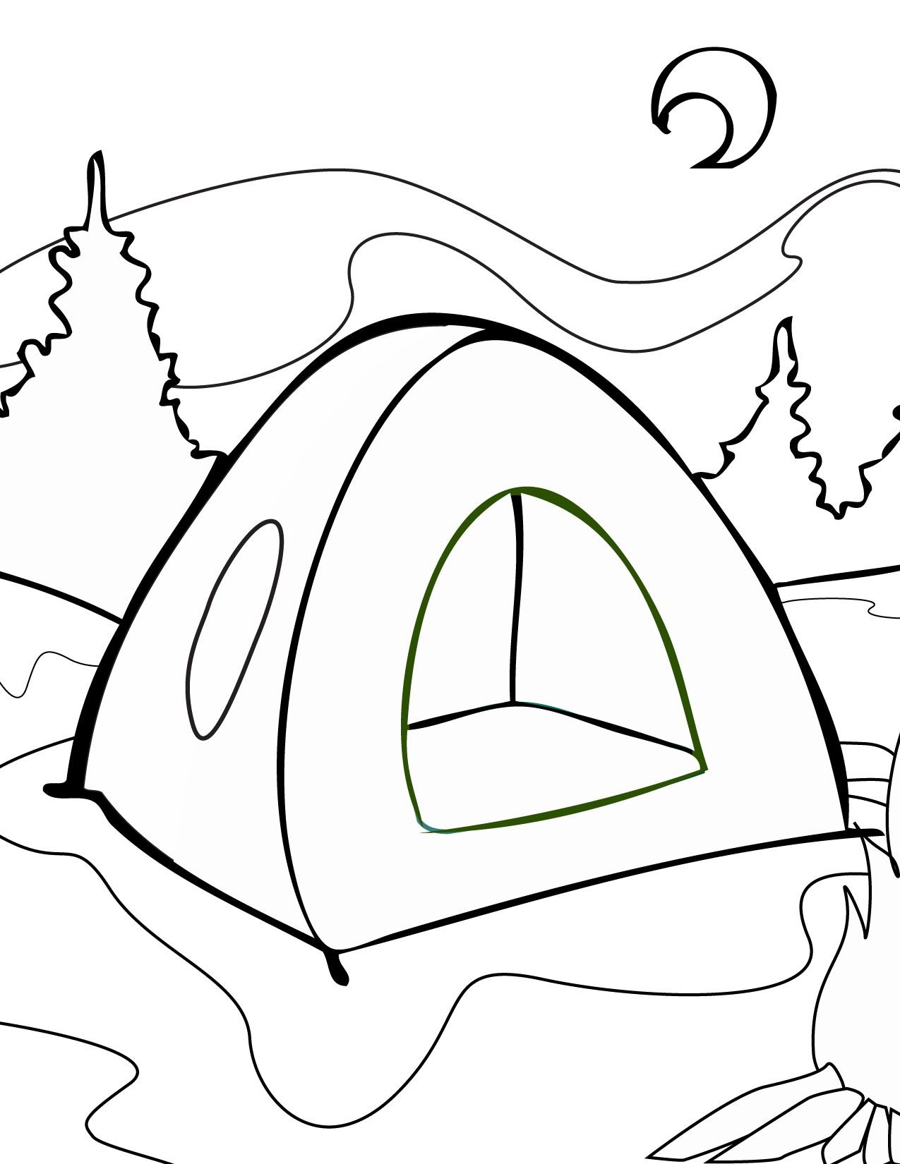 Палатка раскраска