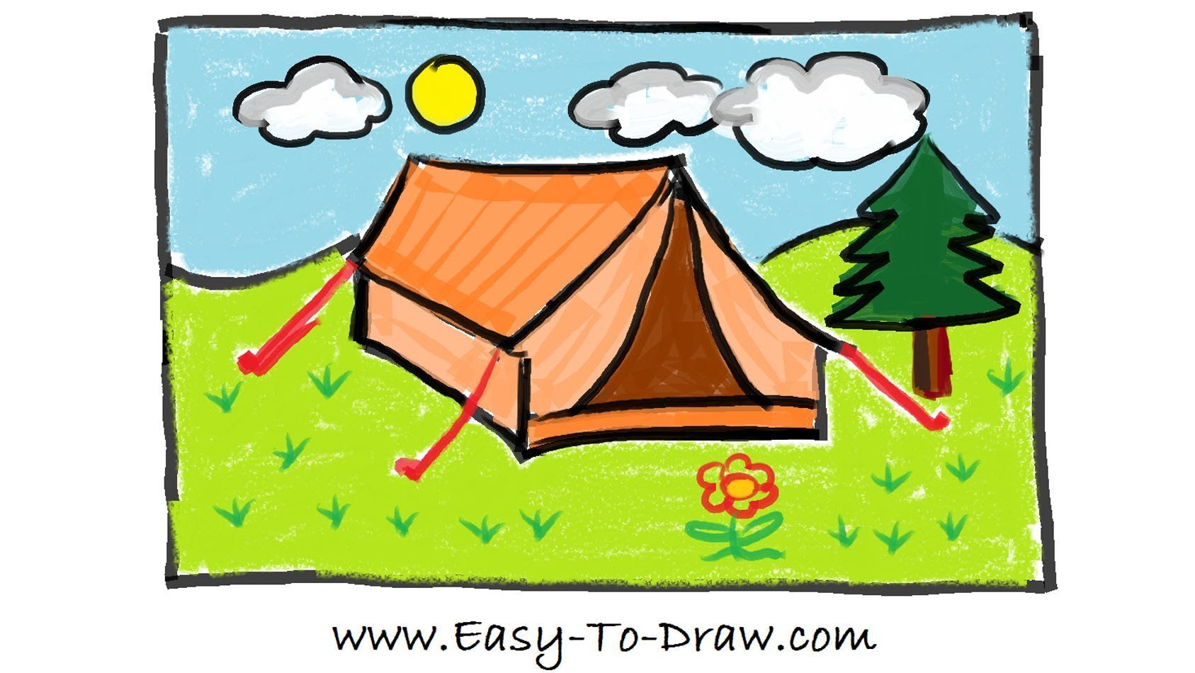 Детские рисунки палатка