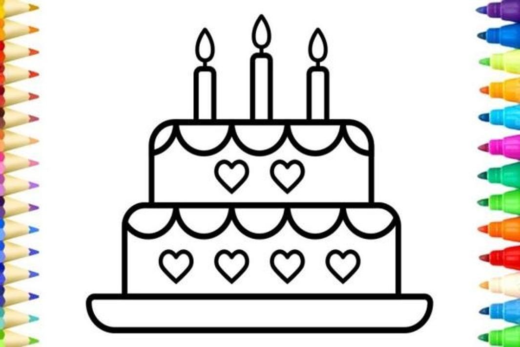 Рисунок на день рождения торт красивый легкий (44 фото) » рисунки для  срисовки на Газ-квас.ком