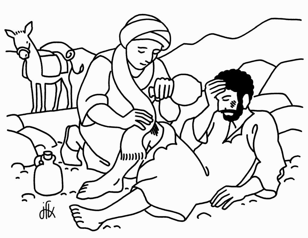 Раскраска Милосердный самарянин