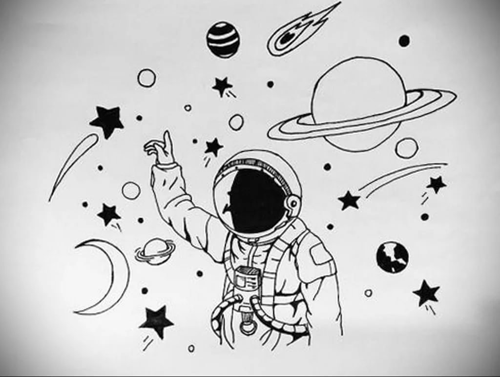 Эскиз рисунка космос