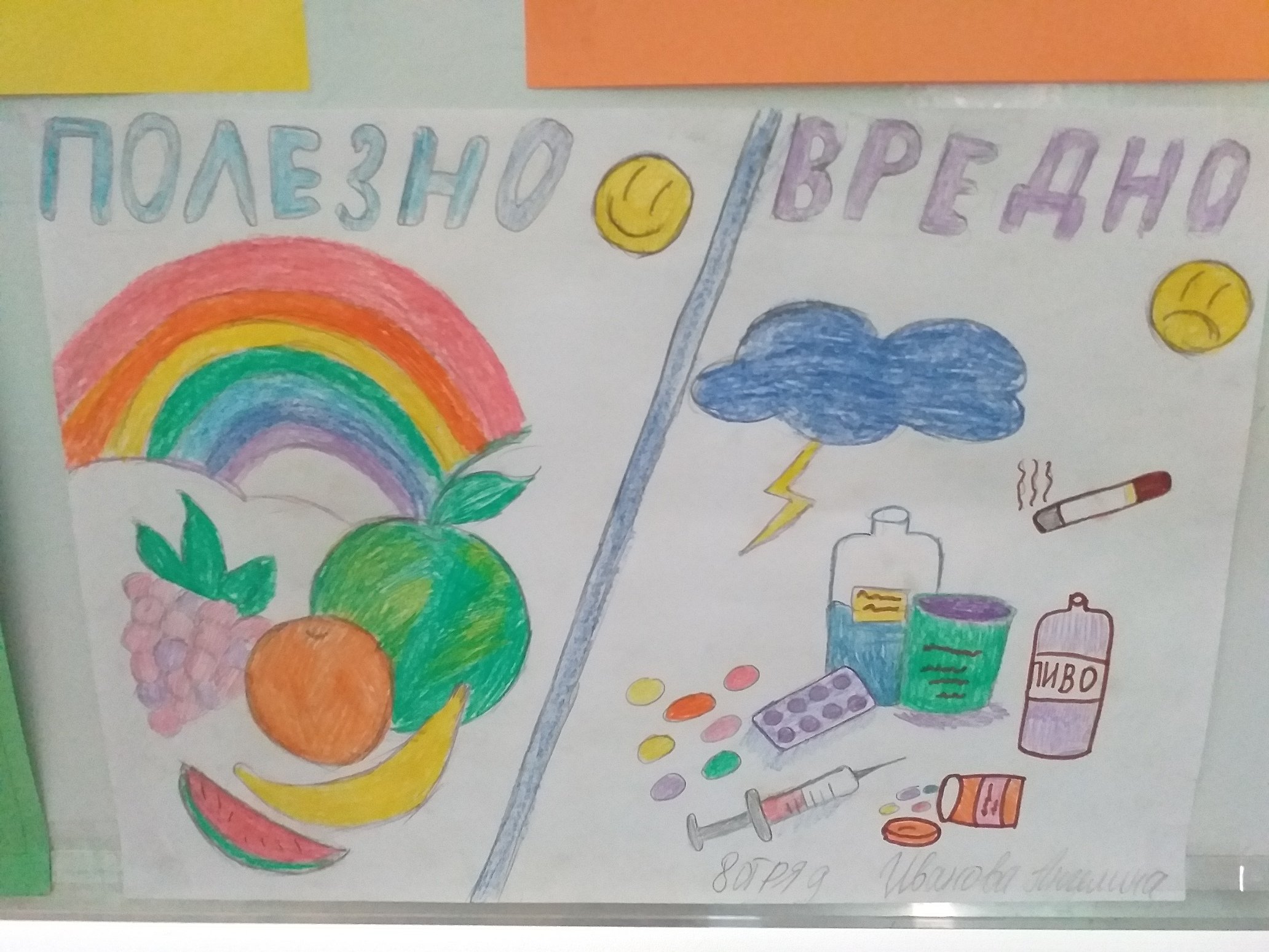 Детские рисунки на тему Радуга здоровья