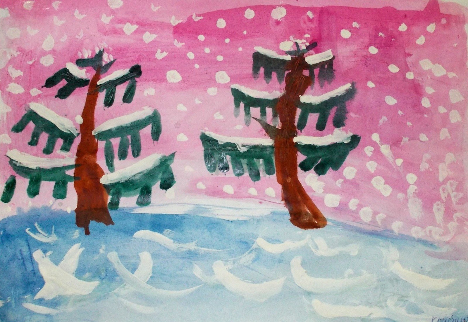 Рисунки детей на тему зимние фантазии