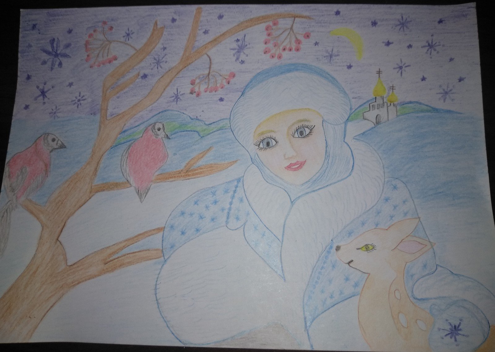 Рисунок на тему красавица зима