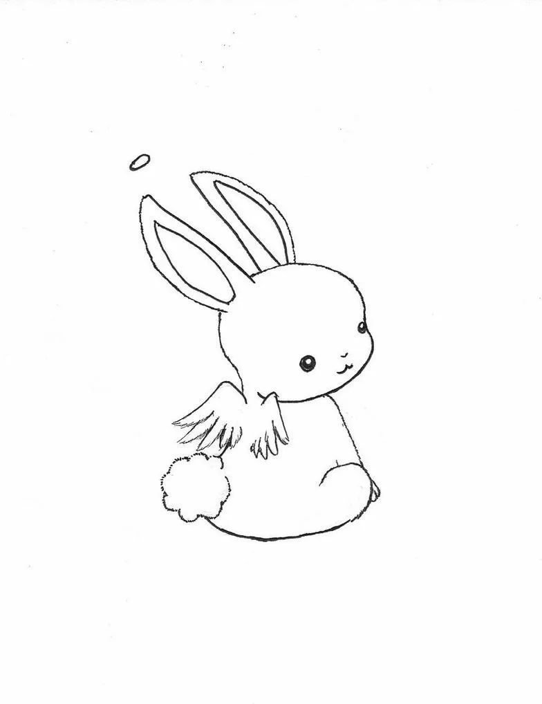 Рисунок зайца карандашом для срисовки