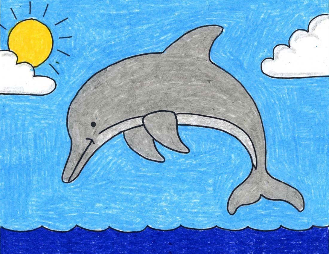 Рисование дельфина