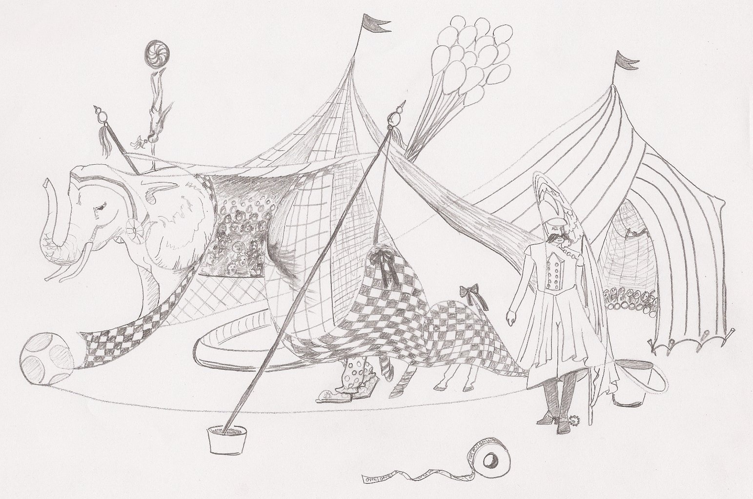 Рисунок на тему цирк карандашом