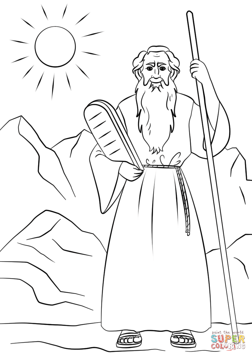 Моисей и скрижали раскраска