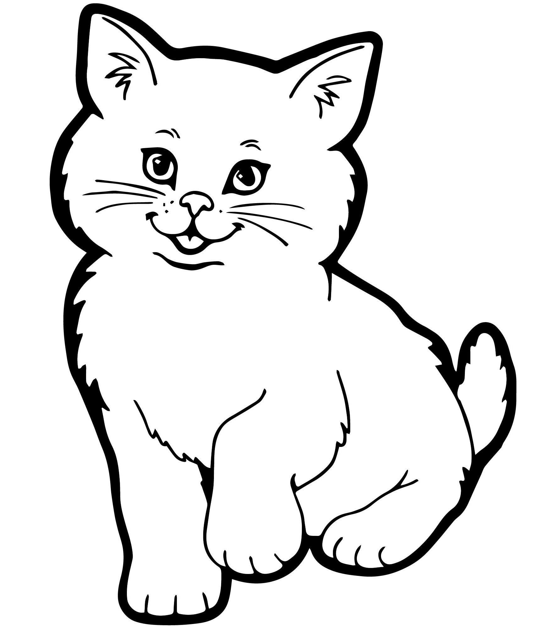 Рисунок котик раскраска