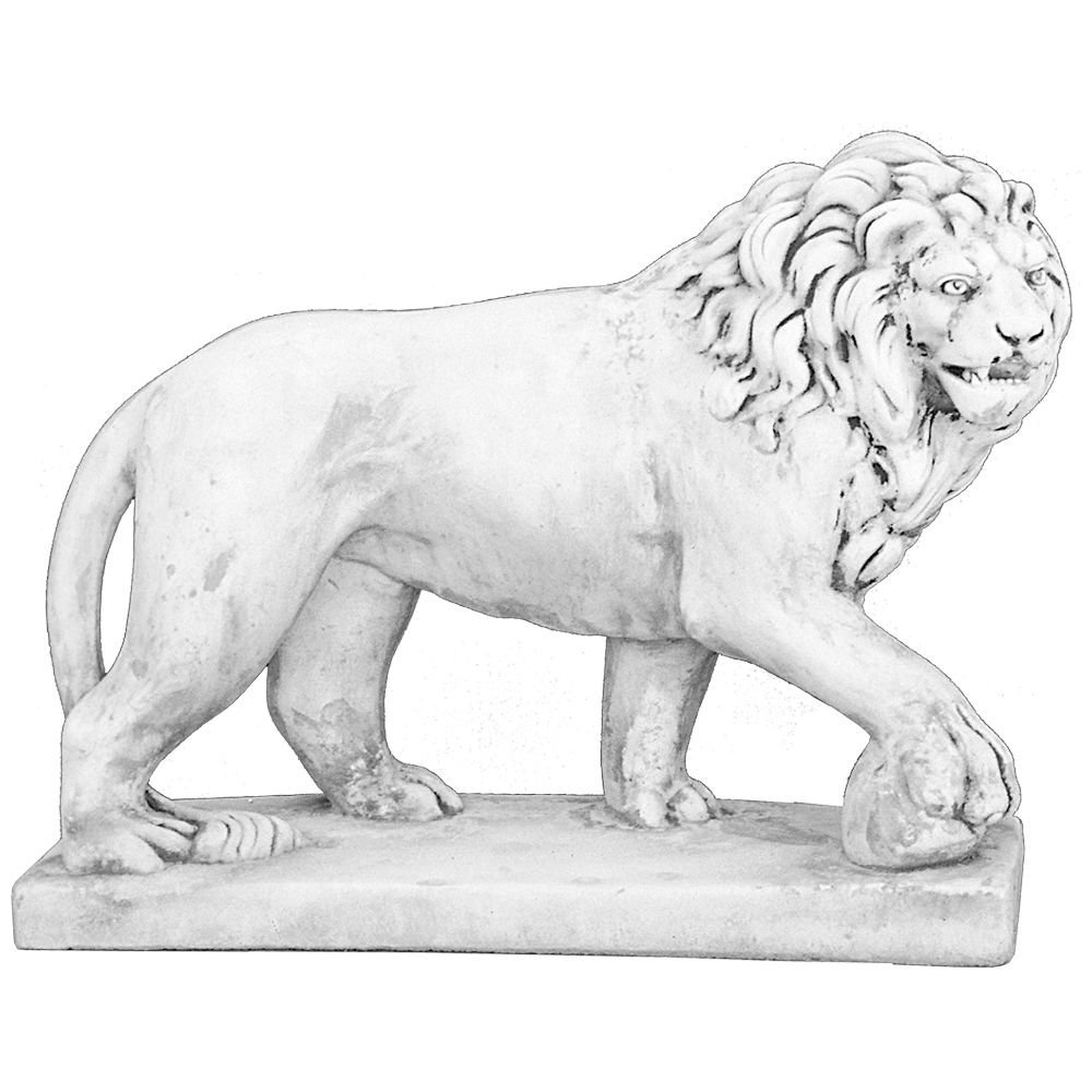 Скульптура Льва с шаром на лапе