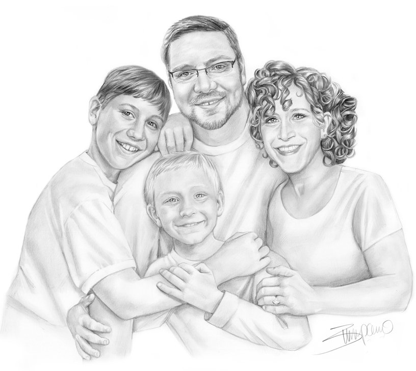 Рисунки семьи карандашом для срисовки карандашом