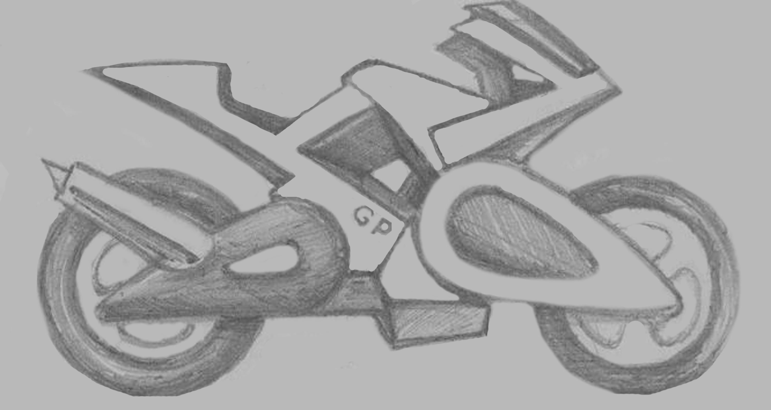 Рисунок мотоцикла карандашом для срисовки