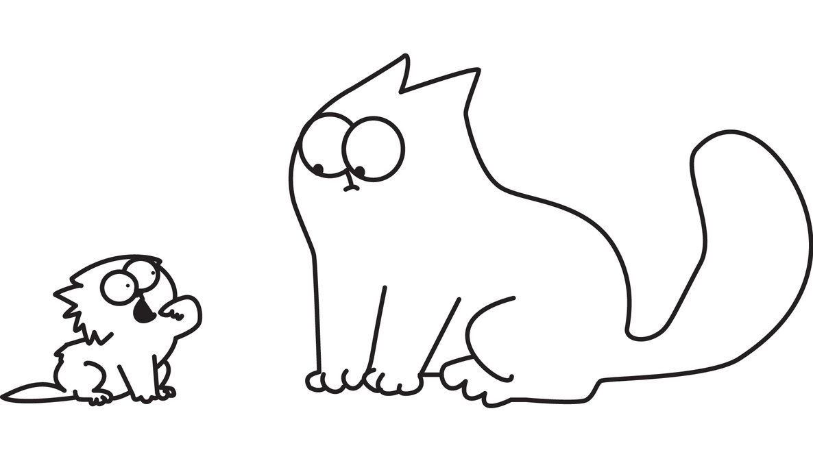 Рисунок кота легко для срисовки