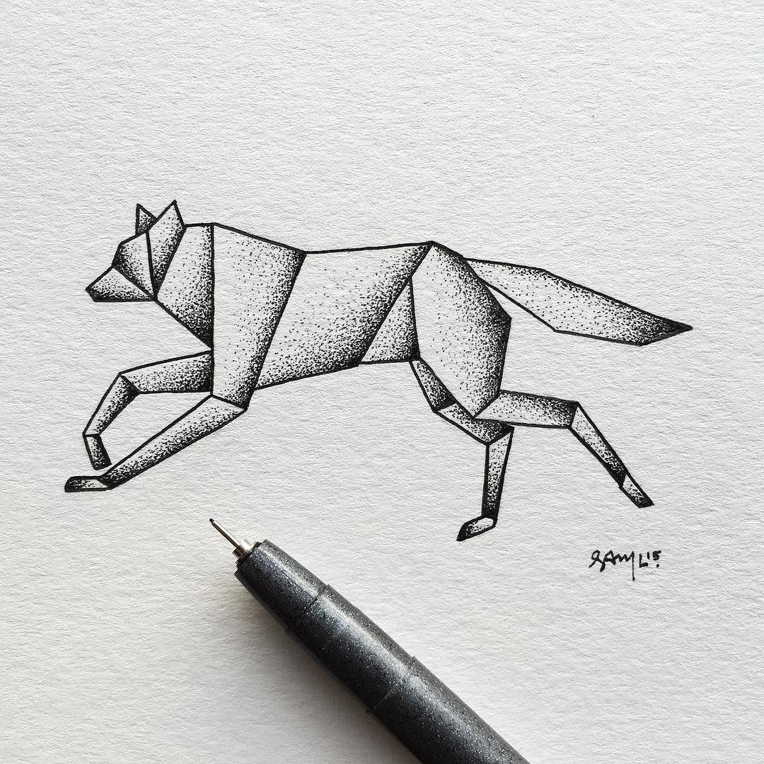 Геометрический животное карандашом