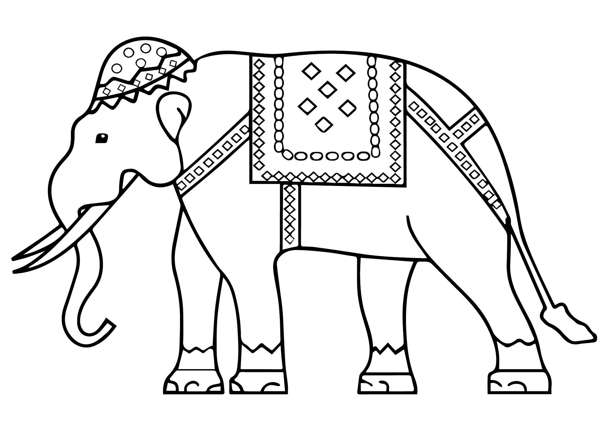 Индийский слон раскрашенный