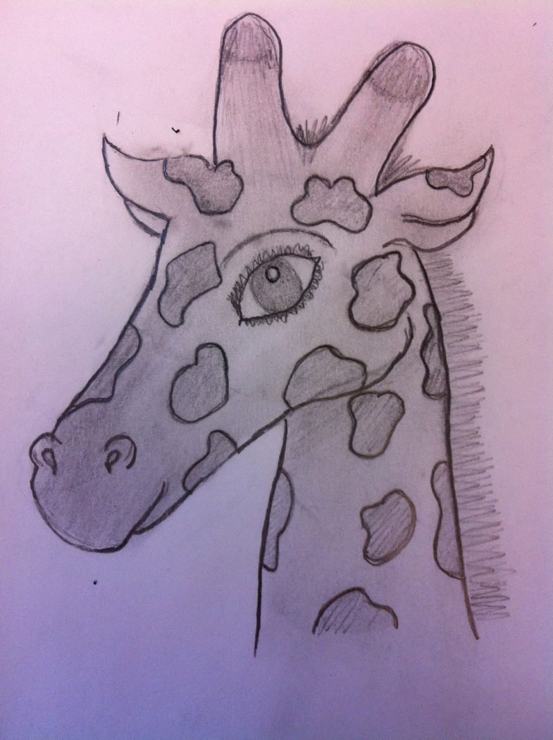 Жирафик карандашом