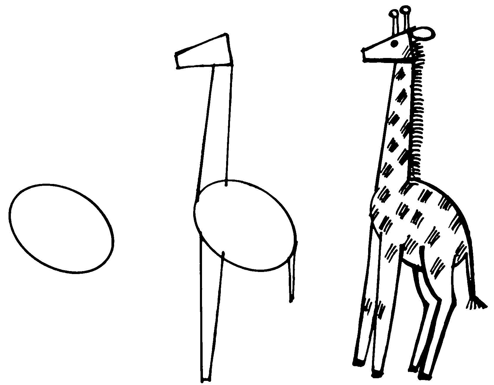 Жираф рисунок для детей простой поэтапно