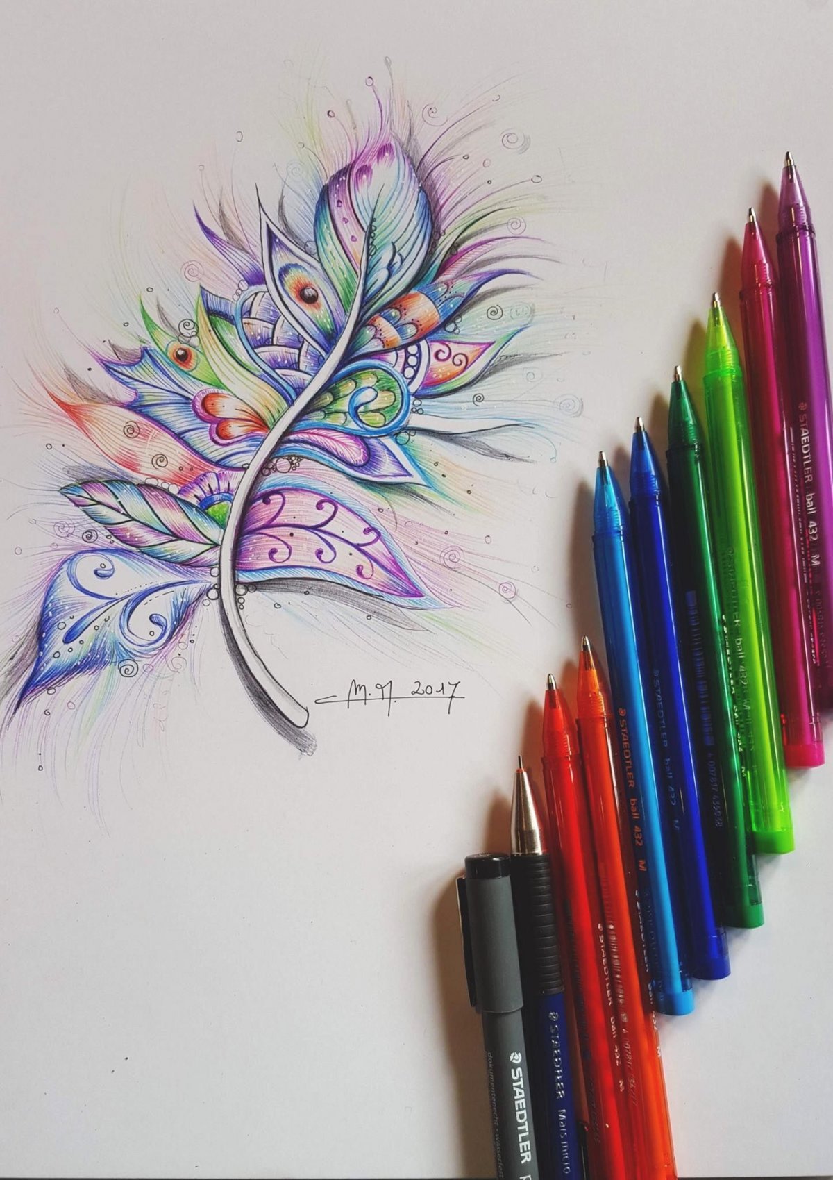 Рисунки цветными ручками