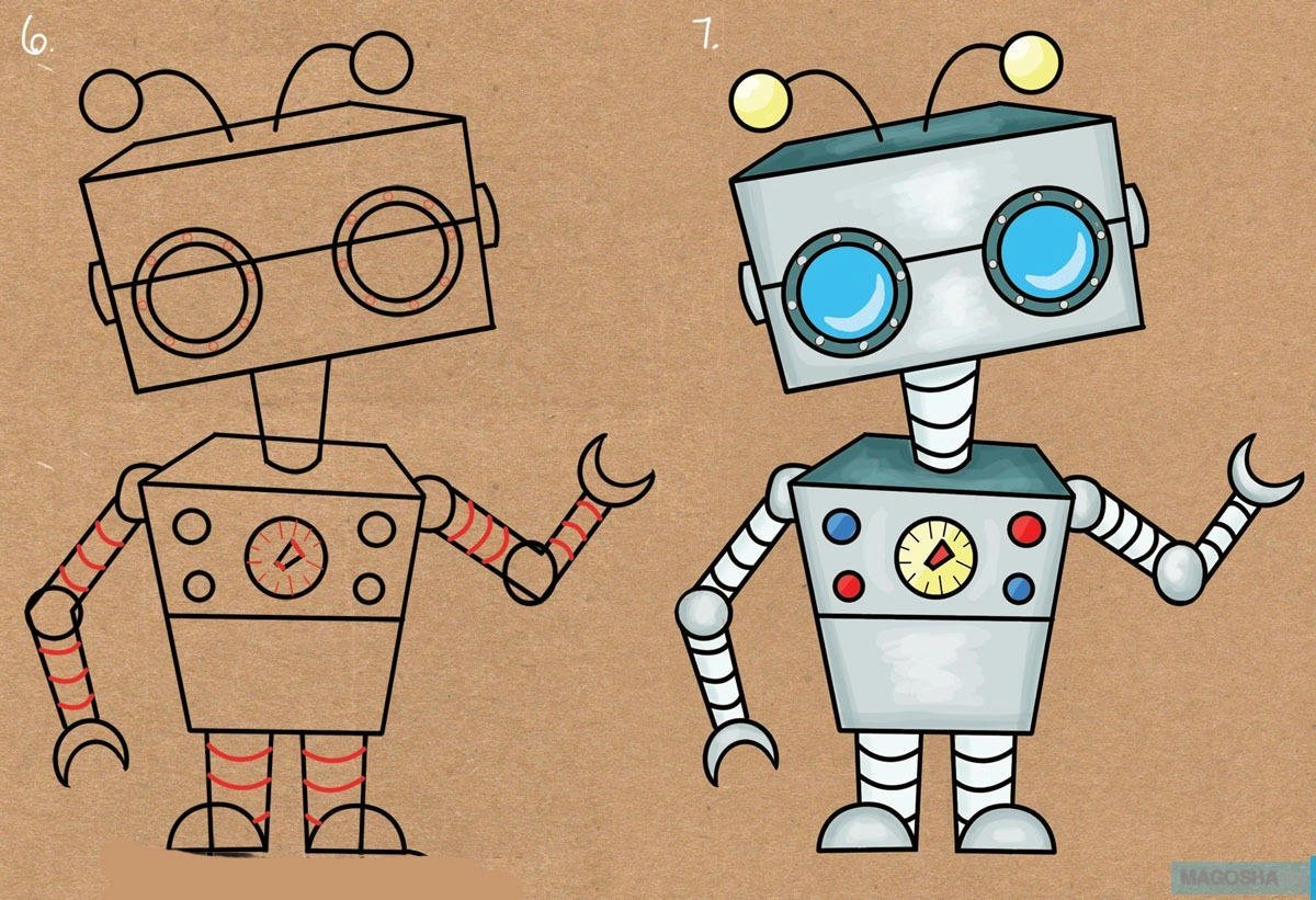 Нарисовать робота 5 класс. Робот рисунок. Робот рисунок карандашом. Робот рисунок для детей. Робот рисунок для детей карандашом.