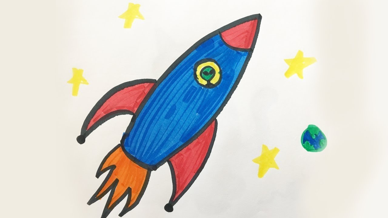 Рисуем ракету с детьми