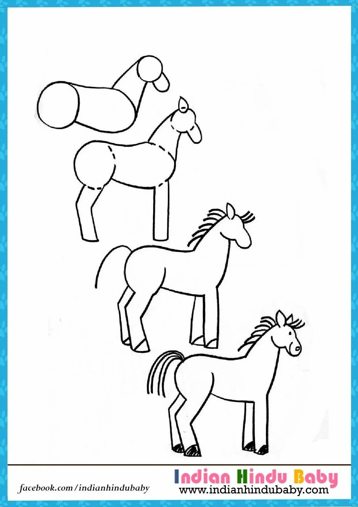 Лошадка рисование для детей