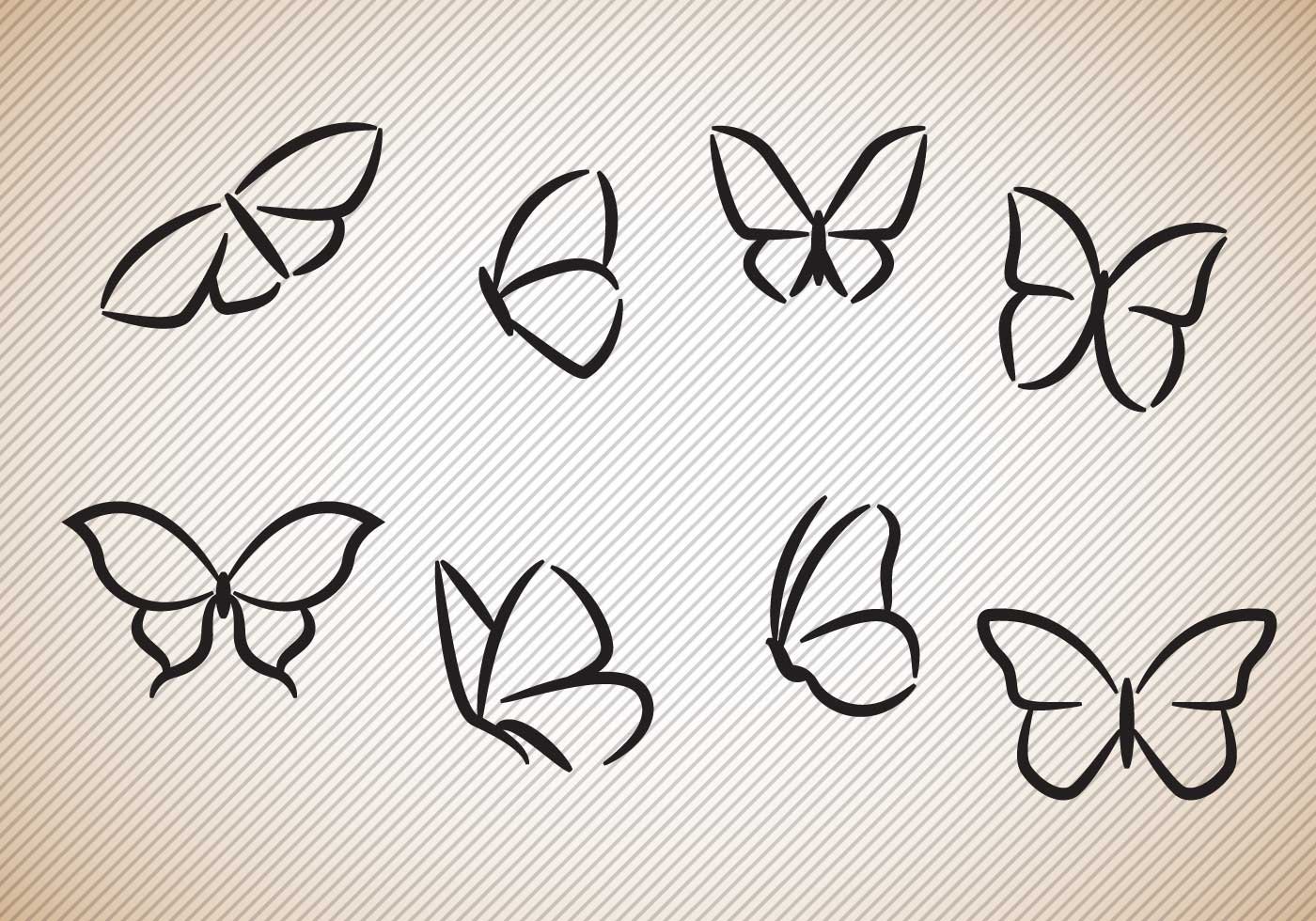 Бабочки для срисовки легкие