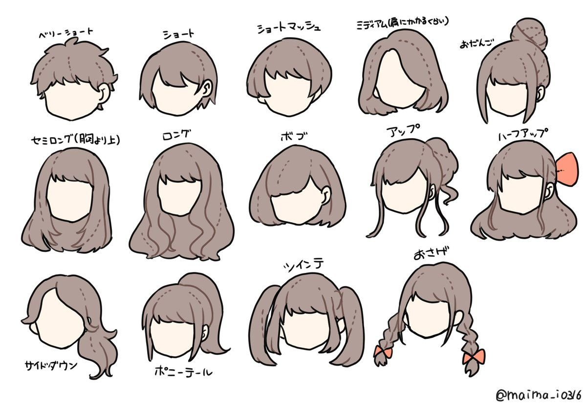 Референсы волос аниме