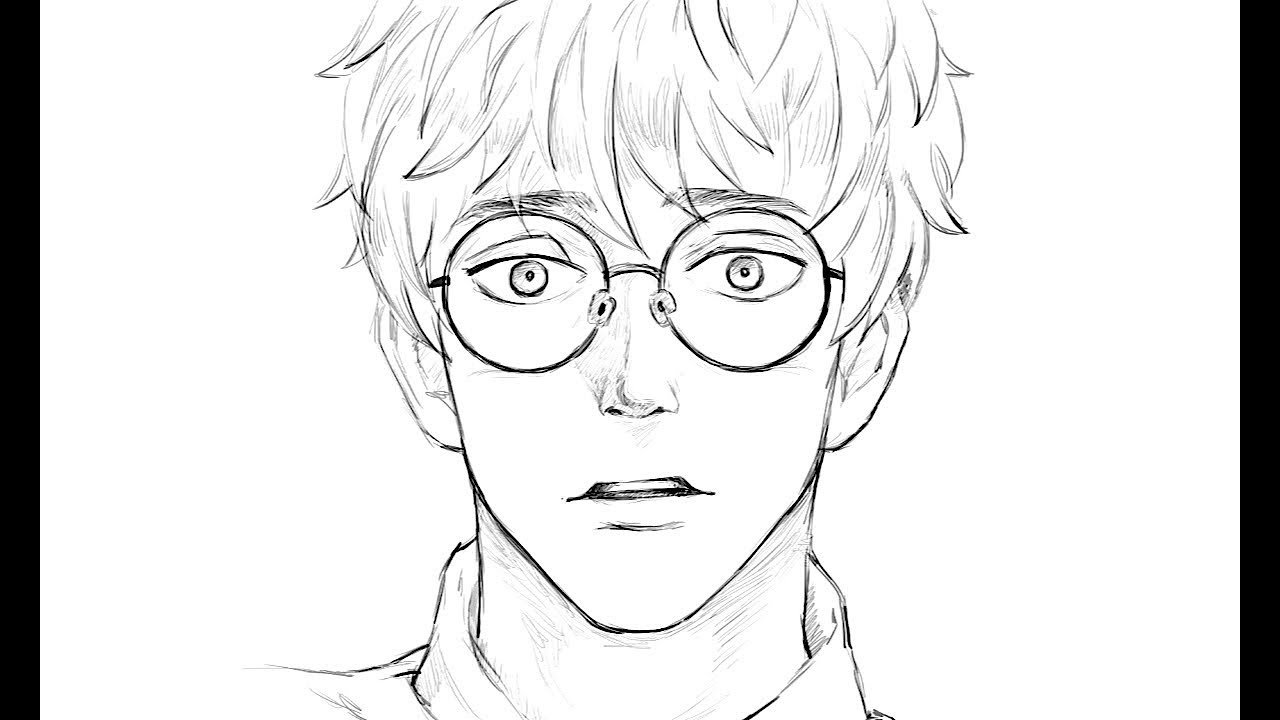 Нарисованный парень в очках